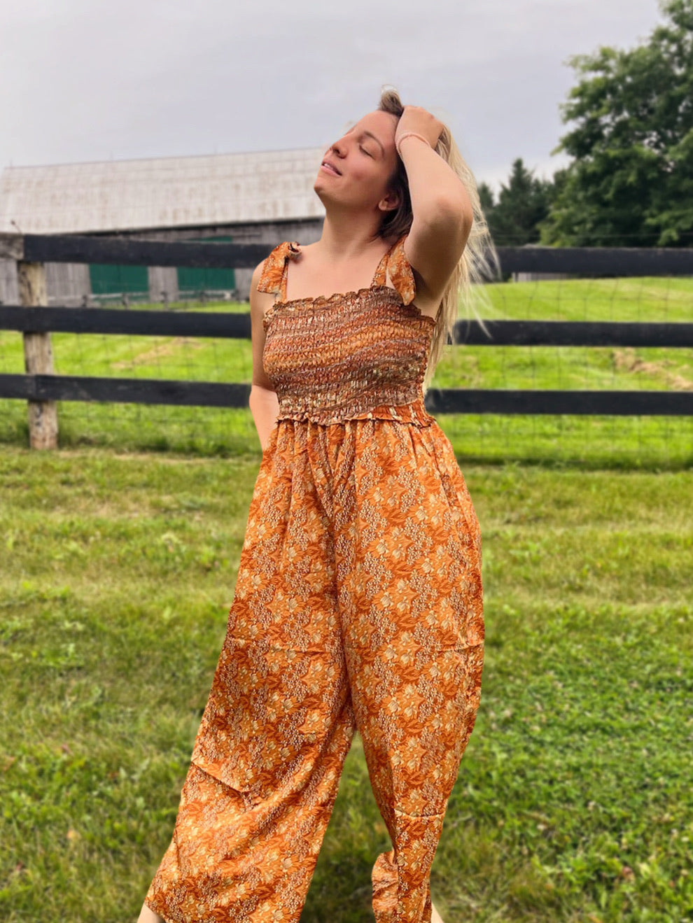 Whimsical Jumpsuit - Orange