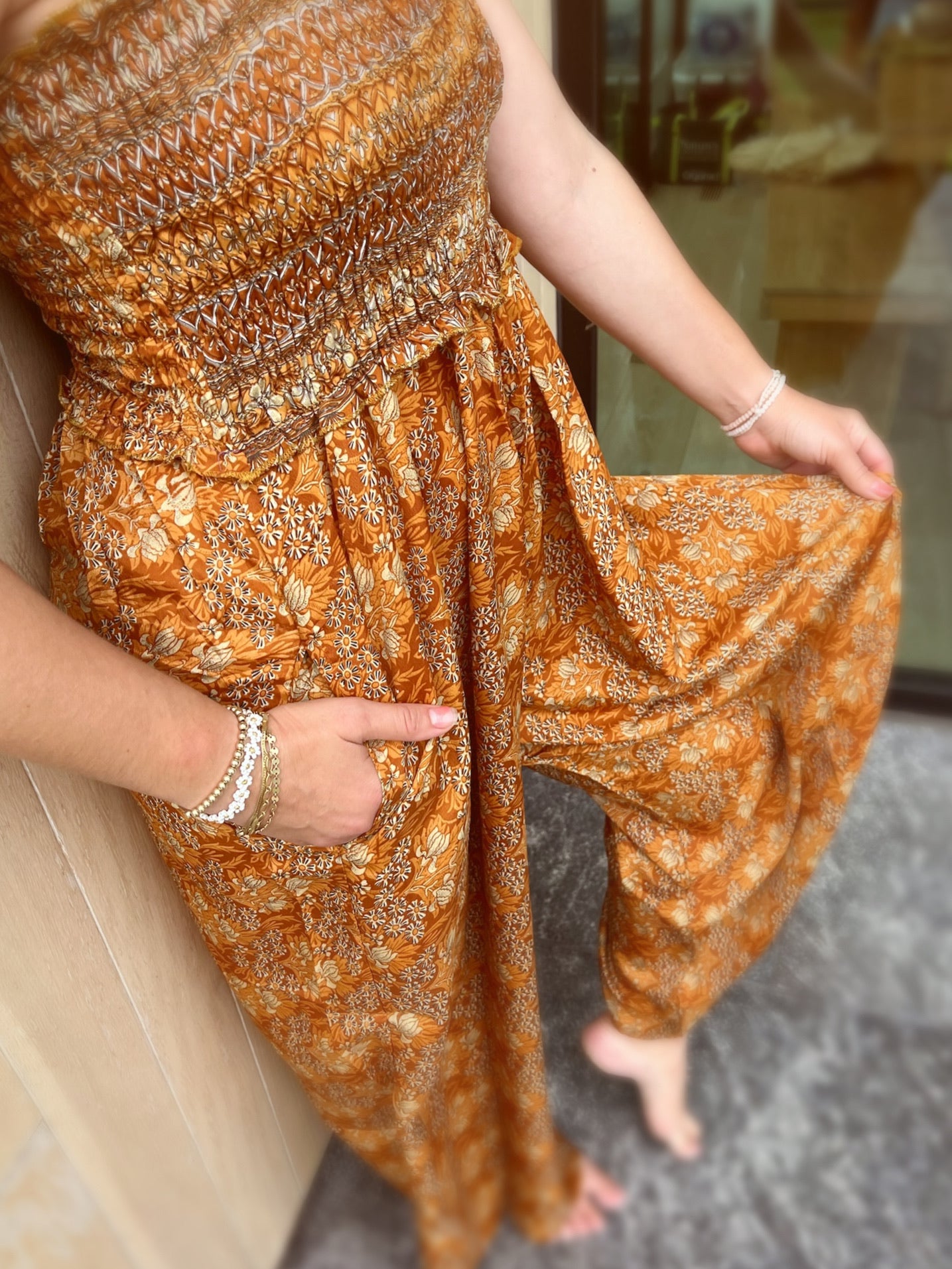 Whimsical Jumpsuit - Orange