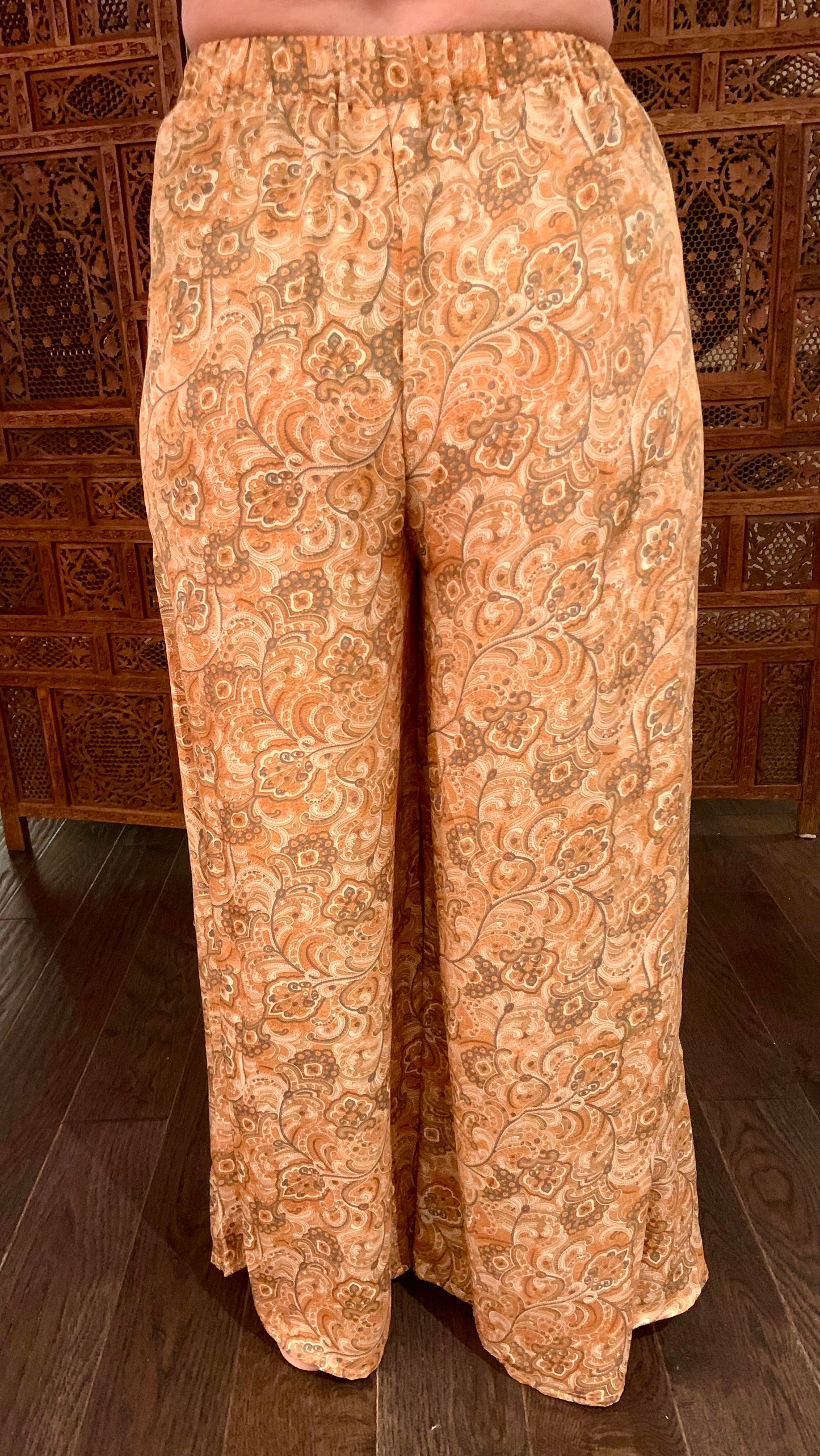 Silk Wide Leg Pant - Golden