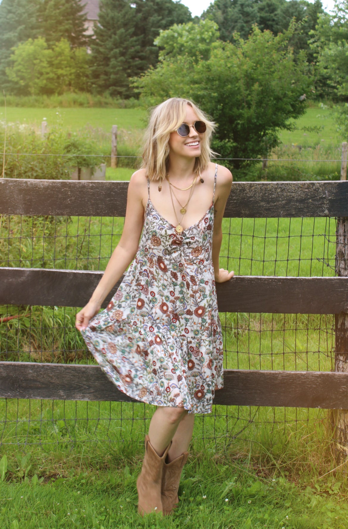 White Floral Dress