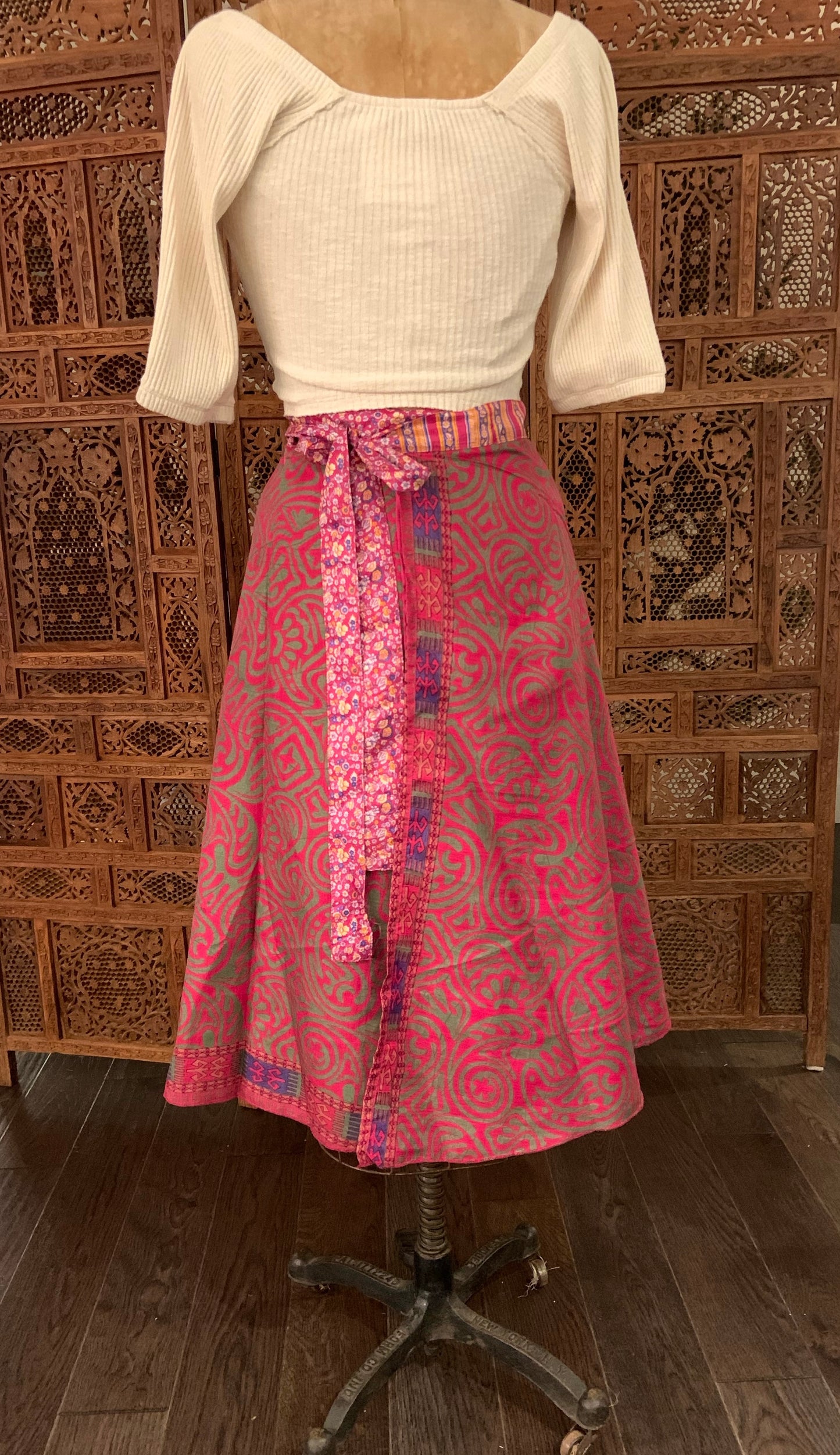 Midi Multi Wear Reversible Skirt - Pink Floral Mix