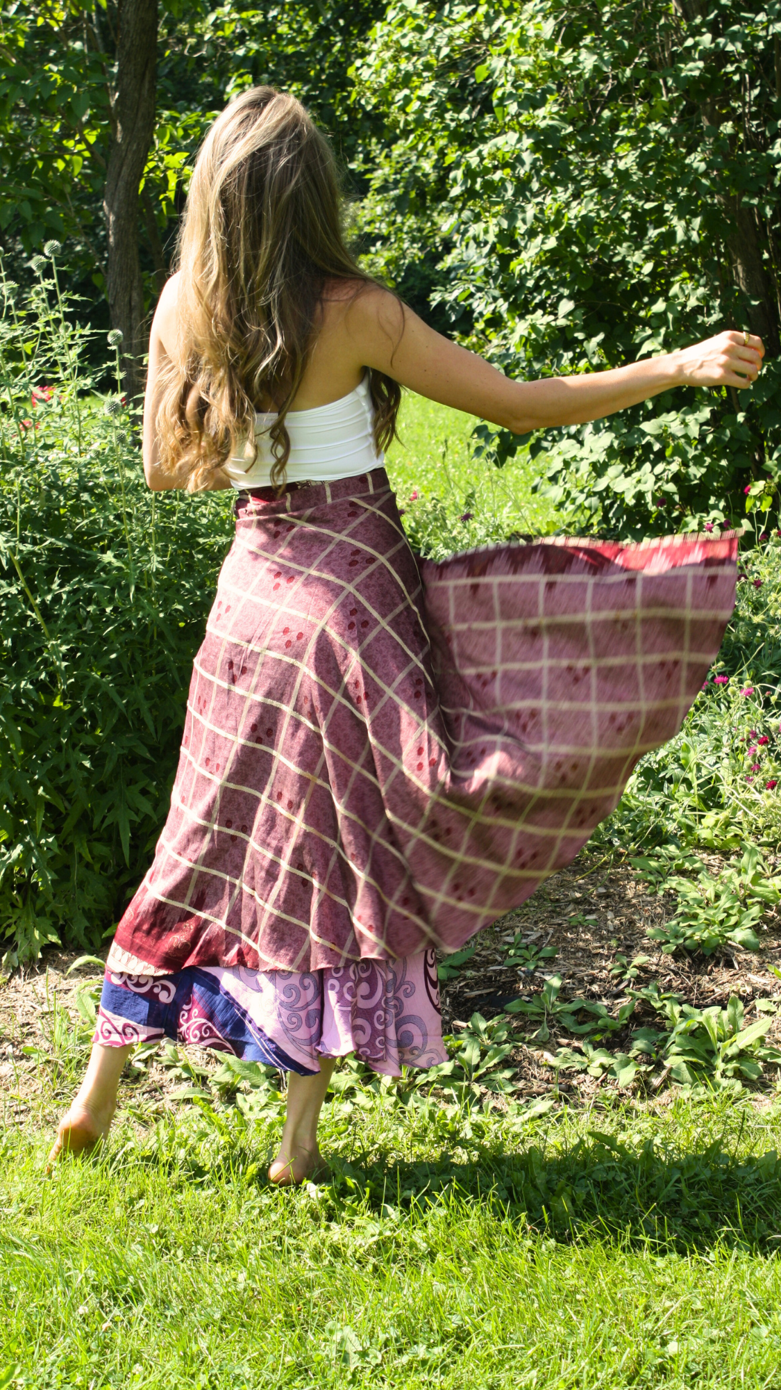 Long Multi Wear Reversible Skirt - Mulberry